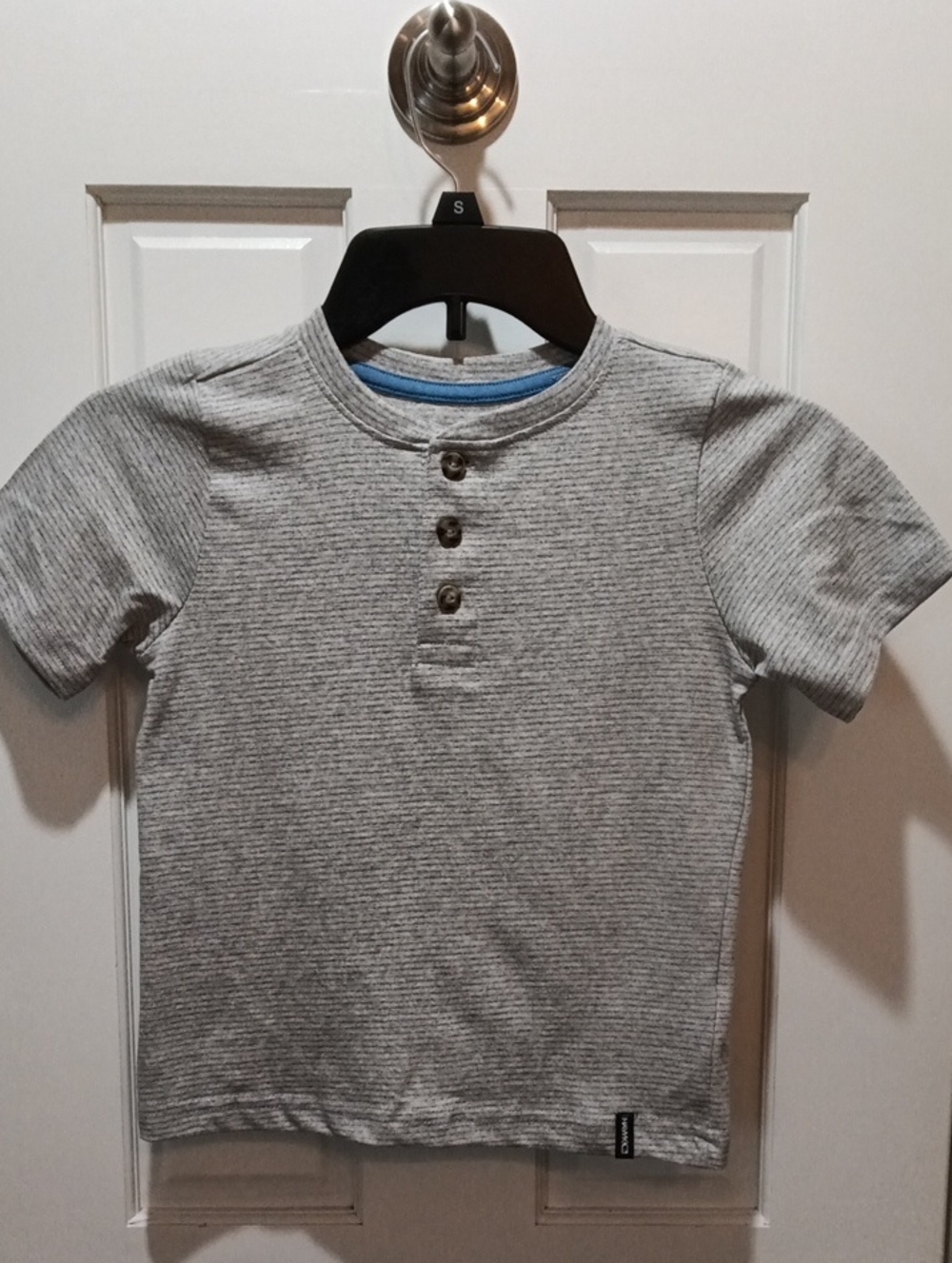 Tony Hawk Gray Striped Short-Sleeve Henley Tee